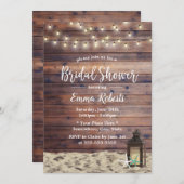 Rustikales Beach Lantern & Starfish Brautparty Einladung (Vorne/Hinten)