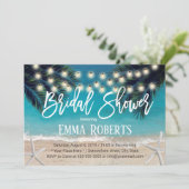 Rustikales Beach Starfish String Lights Brautparty Einladung (Stehend Vorderseite)