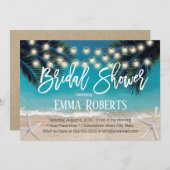 Rustikales Beach Starfish String Lights Brautparty Einladung (Vorne/Hinten)