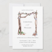 Rustikales Beach Watercolor Driftwood Arc Foto Einladung (Vorderseite)