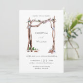 Rustikales Beach Watercolor Driftwood Arc Foto Einladung (Stehend Vorderseite)