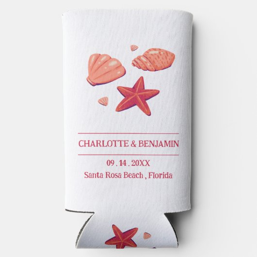 Rustikales Beach Wedding Party Selters Dosenkühler (Rückseite)