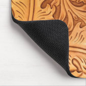 Rustikales bearbeitetes Leder des Muster-Westerns Mousepad (Ecke)