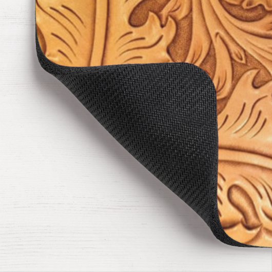 Rustikales bearbeitetes Leder des Muster-Westerns Mousepad (Ecke)