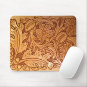 Rustikales bearbeitetes Leder des Muster-Westerns Mousepad (Mit Mouse)