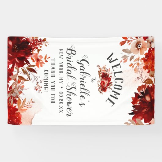 Rustikales Beauty Floral Bouquet Brautparty Willko Banner (Horizontal)