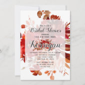 Rustikales Beauty Floral Hochzeit im Herbst Brautp Einladung (Vorderseite)