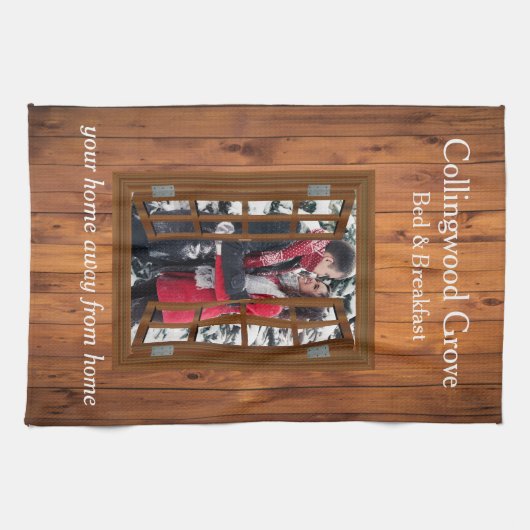 Rustikales Bed and Breakfast 🌿 Country Inn Gäste Geschirrtuch (Horizontal)