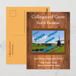 Rustikales Bed and Breakfast 🌿 Förderung Postkarte