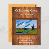 Rustikales Bed and Breakfast 🌿 Förderung Postkarte (Vorne/Hinten)