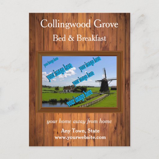 Rustikales Bed and Breakfast 🌿 Förderung Postkarte (Vorderseite)