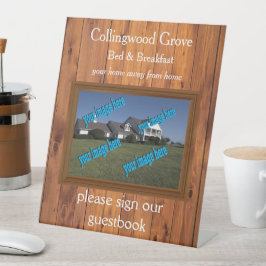Rustikales Bed and Breakfast 🌿 Gästebuch Sockelschild