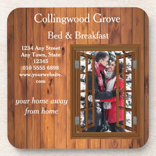 Rustikales Bed and Breakfast 🌿 Logo für benutzerd Getränkeuntersetzer (Vorderseite)