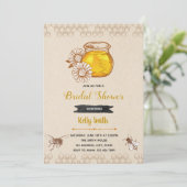 Rustikales bedeutet zur Bienenduschen-Party Einladung (Stehend Vorderseite)