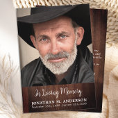 Rustikales Beerdigung Einfaches Beileid Foto Dankeskarte