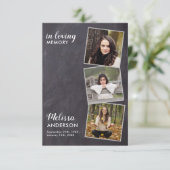 Rustikales Beerdigungsdenkmal 3 Foto Collage Beile Dankeskarte (Stehend Vorderseite)