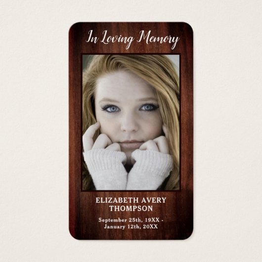 Rustikales Beerdigungsgedicht Beileid Gebetskarte (Vorderseite)