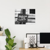 Rustikales Begrüßungszeichen bitte in Poster eintr (Heimbüro)