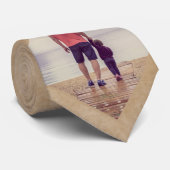 Rustikales Beige benutzerdefiniertes Foto Krawatte (Gerollt)