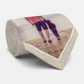 Rustikales Beige benutzerdefiniertes Foto Krawatte (Gerollt)