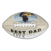 Rustikales Beige Bester Vater je Vatertag Foto Football (Vorderseite)