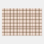 Rustikales Beige Brown Tartan Kariertes Wrapping P Geschenkpapier Set (Vorderseite 2)