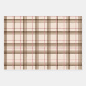 Rustikales Beige Brown Tartan Kariertes Wrapping P Geschenkpapier Set (Vorderseite)