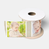 Rustikales Beige-Foto Satinband (Spule)
