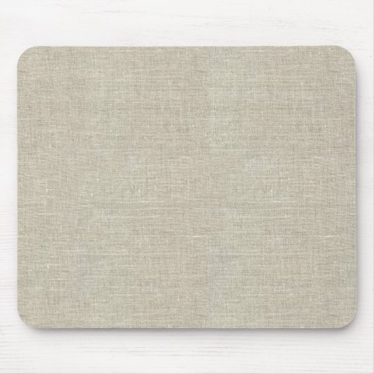 Rustikales beige Leinen gedruckt Mousepad (Vorne)