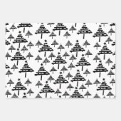 Rustikales Beige Schwarzes Einfaches Weihnachtsbau Geschenkpapier Set (Vorderseite 2)