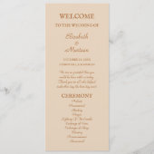 Rustikales Beige Terra Cotta Herbst Hochzeitsprogr Programm (Vorderseite)