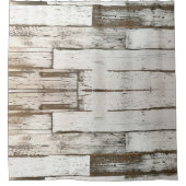 rustikales, beige-weißes Holzkorn Duschvorhang (Vorderseite)