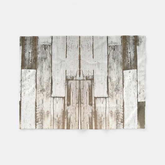 rustikales, beige-weißes Holzkorn Fleecedecke (Vorderseite (Horizontal))