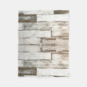 rustikales, beige-weißes Holzkorn Fleecedecke (Vorderseite)