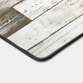 rustikales, beige-weißes Holzkorn Schreibtischunterlage (Ecke)