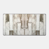 rustikales, beige-weißes Holzkorn Schreibtischunterlage (Vorderseite)