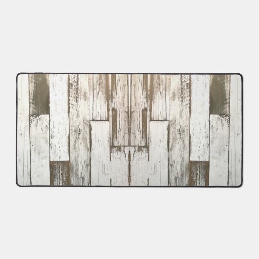 rustikales, beige-weißes Holzkorn Schreibtischunterlage (Vorderseite)