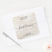 Rustikales, beigefarbenes Etikett für Kerzen Quadratischer Aufkleber (Umschlag)