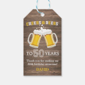 Rustikales Beil und Bier bis 50 Jahre Geschenkmark Geschenkanhänger (Vorderseite)