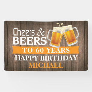 Rustikales Beil und Bier Happy 60. Geburtstag Oran Banner