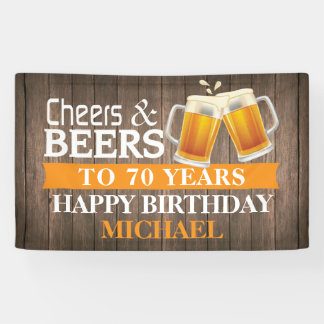 Rustikales Beil und Bier Happy 70. Geburtstag Oran Banner