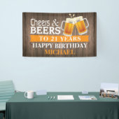 Rustikales Beile und Bier Happy 21. Geburtstag Ora Banner (Messeveranstaltung)
