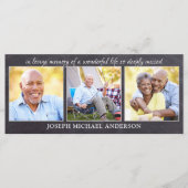 Rustikales Beileid 3 Foto Beerdigung Belegebet Buc Menükarte (Vorderseite)