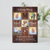 Rustikales Beileid Fotokollage Beerdigung Dankeskarte (Stehend Vorderseite)