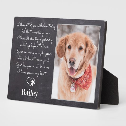 Rustikales Beileid-Gedicht Hund-Foto Fotoplatte (Seite)