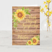 Rustikales Beileid Mutter Blütengelbe Sonnenblume Karte (Gelbe Blume)