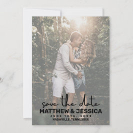 Rustikales benutzerdefiniertes Foto Hochzeit speic Save The Date