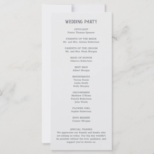 Rustikales Bergabenteuer beginnt Hochzeitsprogramm (Rückseite)