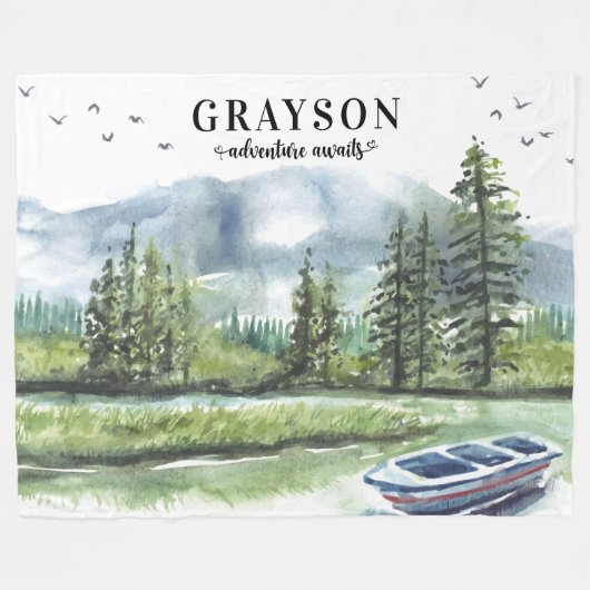 Rustikales Bergabenteuer mit Boot + Individuelle N Fleecedecke (Vorderseite (Horizontal))