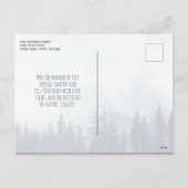 Rustikales Bergblau Pinien Frohe Weihnachten Foto (Rückseite)